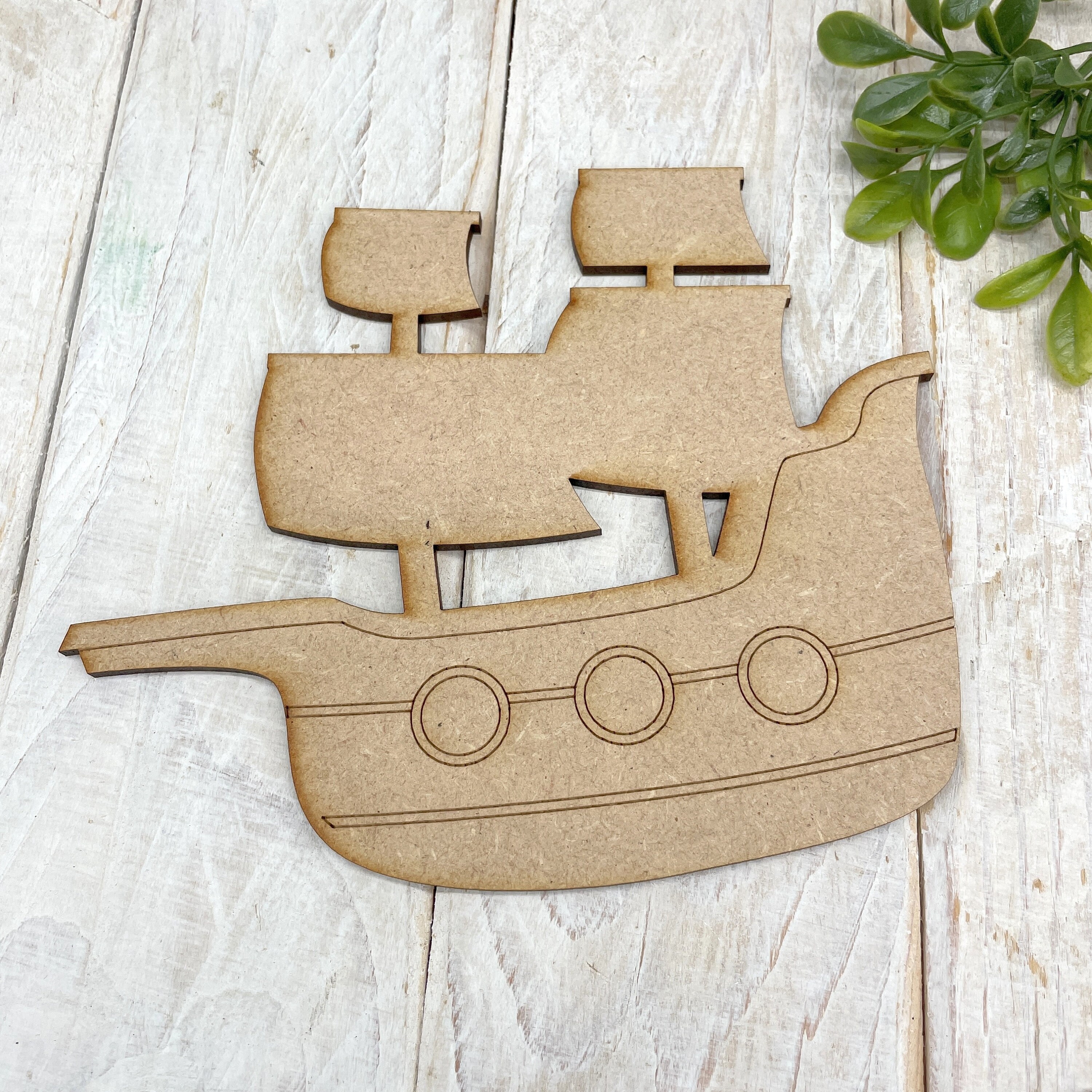 Model Mdf Ship Fairytale MDF Embellishments Craft Shape, Wood Blank DIY Decoration ...