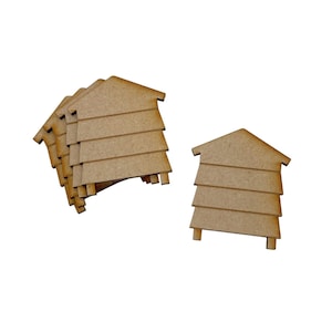 5 Pack MDF Wooden Fairy Door Accessories Beehive Rectangle