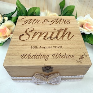 Wedding Guest Book Alternative Drop in Wish Box Wishes Wood Rustic Vintage Wedding image 2