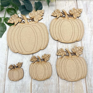Halloween MDF Embellishments Craft Shape, Wood Blank DIY Decoration Halloween Detailed Pumpkin