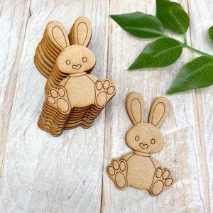 Forme artigianali in MDF fai-da-te, abbellimenti in legno, etichette vuote, forme tagliate al laser, decorazioni pasquali, simpatico coniglietto