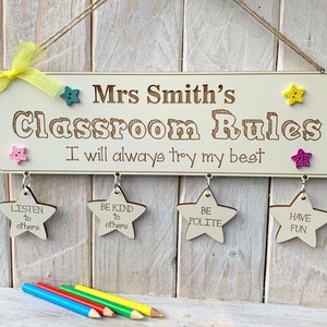 Unique Teacher Gift Classroom Rules Plaque Sign Special Unique Teacher Gift