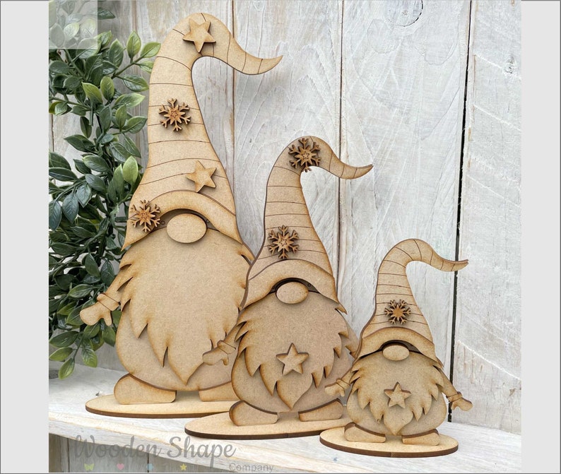 Mdf Corte Láser Independiente 25 Cm Gnomo Nórdico Navidad