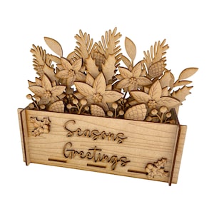DIY 3D MDF Weihnachtsdekoration - Machen Sie Ihren eigenen hölzernen Blumenpflanztopf