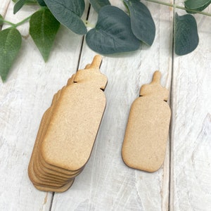 Baby MDF Embellishments Craft Shape, Wood Blank DIY Decoration Baby Wooden Shapes Baby Bottle