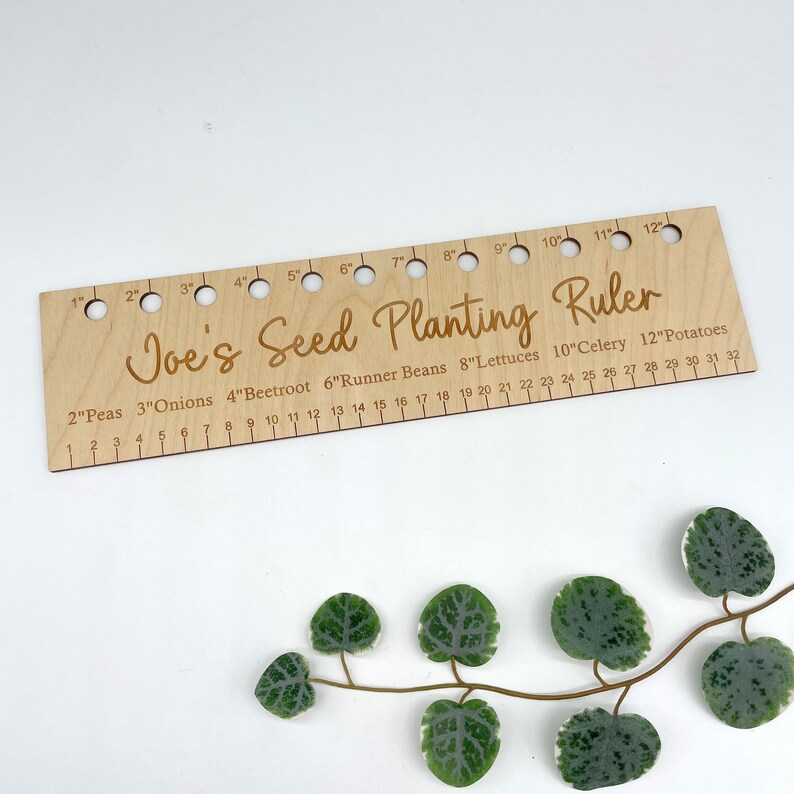 Onion Ruler Wooden Seed & Plant Ruler | Personalised Gardener Allotment Gift ...