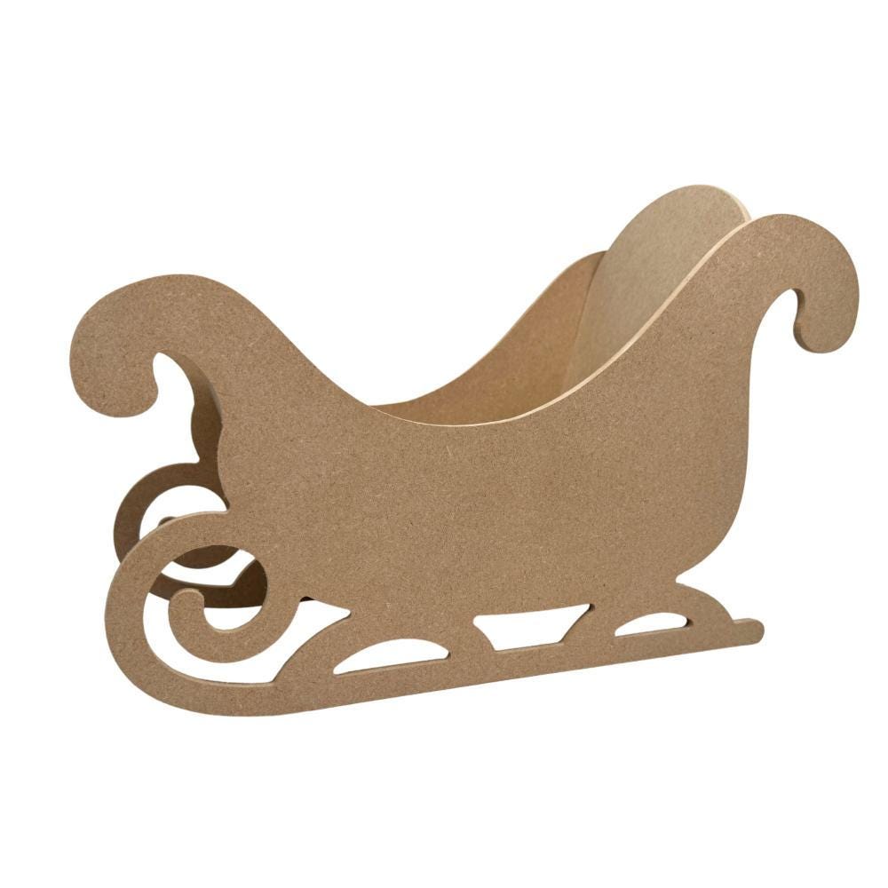DIY Wooden Sleigh Craft Kit (6mm MDF) Build Your Own Christmas Sleigh ...