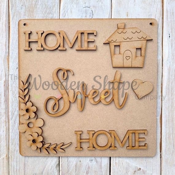 3mm MDF Home Sweet Home with Base 