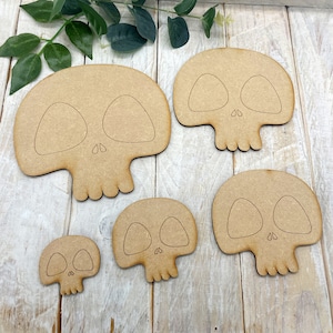 Halloween MDF Embellishments Craft Shape, Wood Blank DIY Decoration Halloween Skull