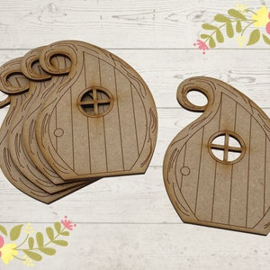 5 Pack MDF Laser Cut Wooden Fairy Doors Craft Kit Blank Wooden Shapes Flat CT