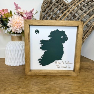 Irisches Zuhause ist, wo mein Herz ist Rahmen | Geschenk aus Irland | Setzen Sie Ihr Herz auf Ihre Heimatstadt