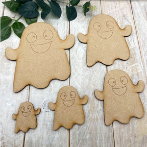 Halloween MDF Embellishments Craft Shape, Wood Blank DIY Decoration Halloween Ghosts