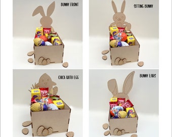 MDF Fillable Easter Treat Box Craft Kit Easter Egg Hamper DIY Easter Kids Craft Kit