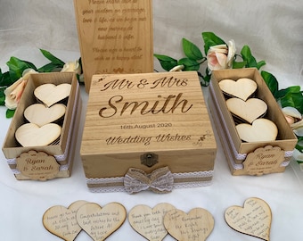 Wedding Guest Book Alternative Drop in Wish Box Wishes Wood Rustic Vintage Wedding