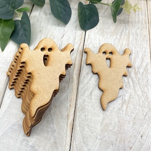 Halloween MDF Embellishments Craft Shape, Wood Blank DIY Decoration Halloween Spooky Ghost