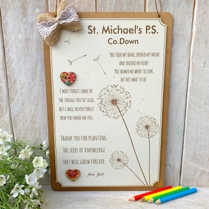Unique Teacher Gift Plaque School Leaver Plant the Seeds Quote