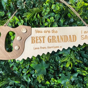 Personalised Fathers Day Gift Christmas Gift for Grandad - You are the BEST GRANDA I ever SAW Plaque Sign