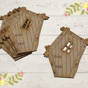 5 Pack MDF Laser Cut Wooden Fairy Doors Craft Kit Blank Wooden Shapes Flat SB