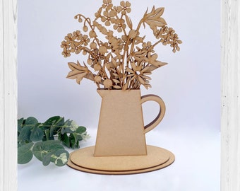 Bricolage 3D pot de fleurs en MDF superposé, fabriquez votre propre pot de fleurs, décorez votre propre pot de fleurs en bois, kit de bricolage en MDF