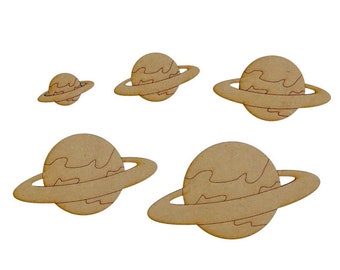 Space MDF Embellishments Craft Shape, Wood Blank DIY Decoration Space Theme Wooden Shapes Planet