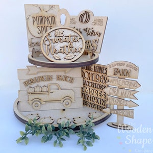 Blank Craft Kit Laser Cut Wooden MDF Halloween Tier Tray Decoration Craft Kit Halloween Tiered Tray