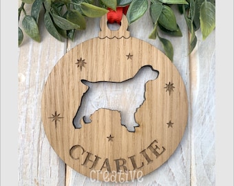 Personalised Christmas Decoration 2020 Tree Ornament Bauble Pet Dog Bauble personalised with name