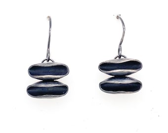 Lucia Earrings - Sculptural Jewelry - Sculptural Earrings - Oxidized Silver - Organic Shape - Sterling Silver Earrings - Contemporary