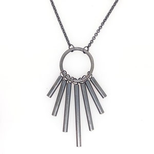 Greta Necklace - Fringe Necklace - Fringe Jewelry - Statement Necklace - Silver Necklace - Urban Chic - Industrial Vibe - On Point