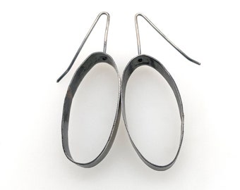 Josephine Earrings - Industrial Vibe -  Urban Style - Oxidized Silver - Sterling Silver Earrings - Lightweight