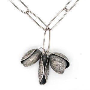 Charm Necklace - Contemporary Necklace - Oxidized Silver - Handcrafted Jewelry - Unique Gift - Jewelry Gift for Woman - Elegant