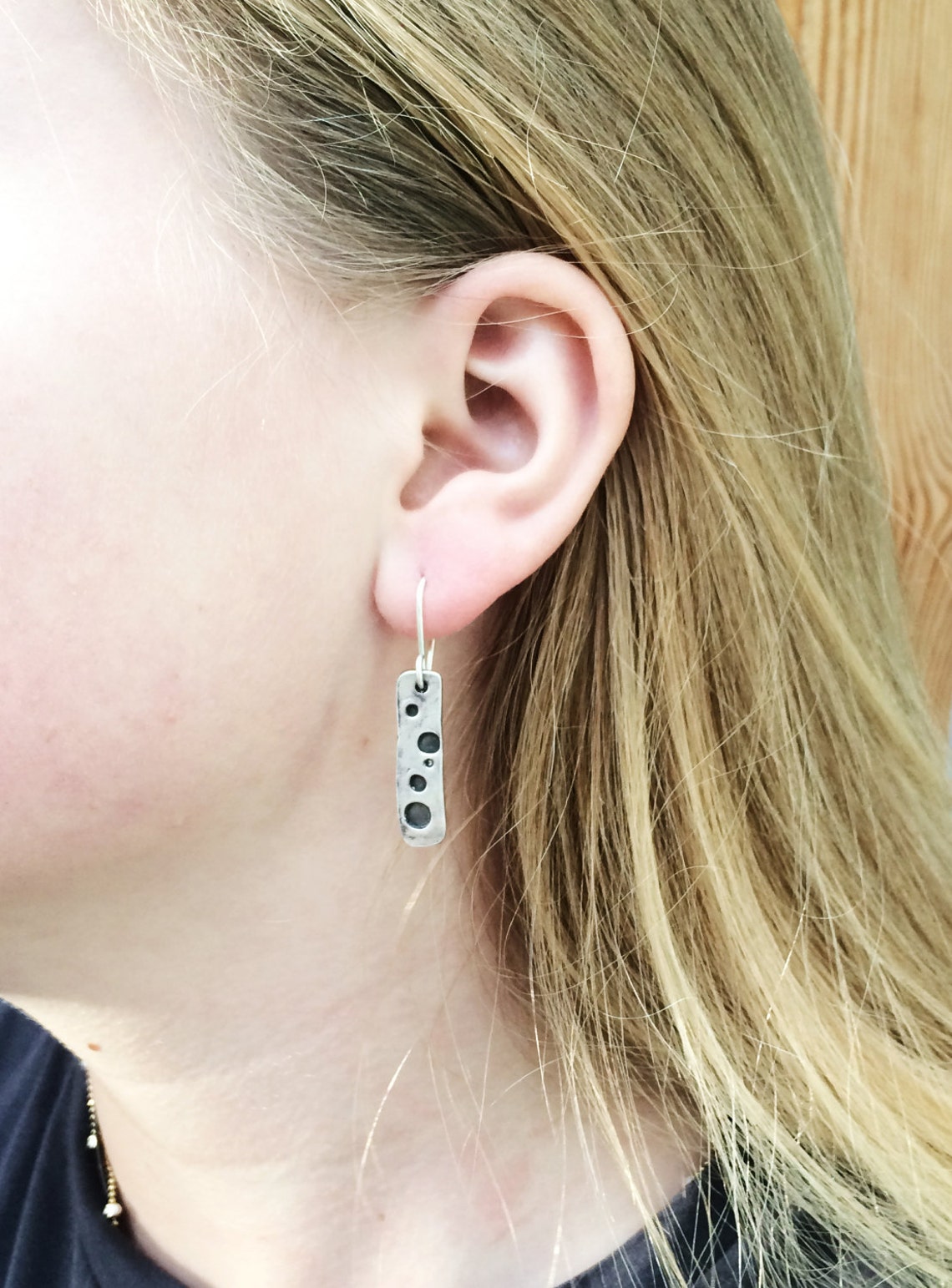 Silver Bar Earrings Contemporary Jewelry Edgy Dangle Etsy