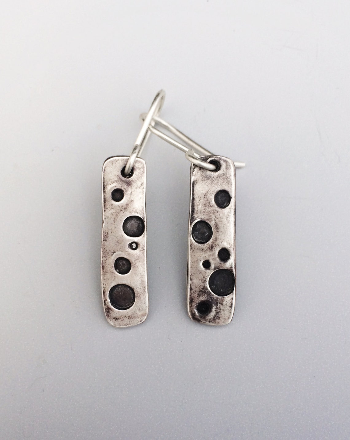 Silver Bar Earrings Contemporary Jewelry Edgy Dangle Etsy