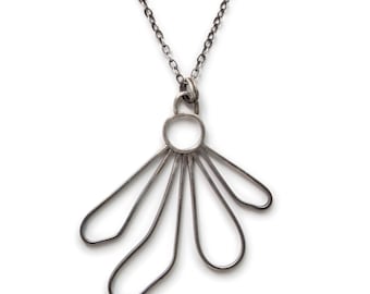 Alpine Lily Necklace - Sterling Silver Jewelry - Contemporary Jewelry - Flower Necklace - Modern Style