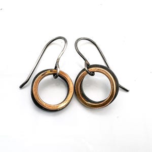 Gold and Silver Earrings - Gold and Silver Hoop Earrings - Gold Fill Earrings - Classic Earrings - Gold Dangle Earrings - Mixed Metal