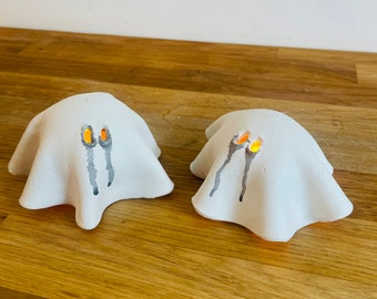 Halloween home decor/ spooky season / Ghost tea lights / Halloween home decor / spooky home decor  / spooky gifts / unusual gifts/fall decor