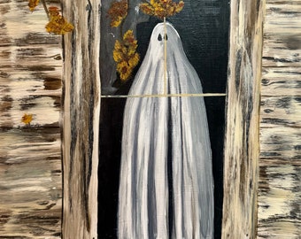 PRINT - Halloween ghost spooky print, gothic prints, ghoul art, Halloween art, spooky ghost picture, collectible art , spooky gifts, haunted