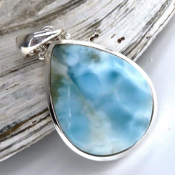 LARIMAR Gemstone Pendant Contemporary Stg Silver SilverSari YPG1601