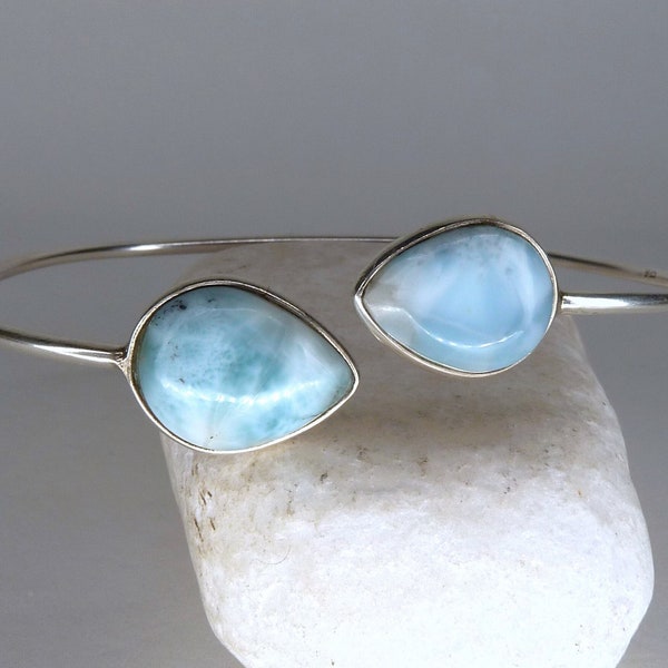 LARIMAR Cuff Bangle Bracelet Solid Silver SilverSari YBG1129