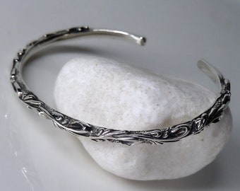 Solid Sterling Silver GARLAND CUFF Bangle SILVERSARI YBS1055