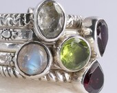 STACK 5-Hoop Multigem Stacking Stg Silver Size US 7.5 (P) SilverSari YSTR1020