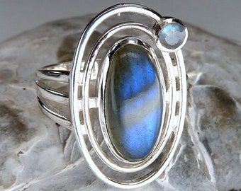 LABRADORITE Constellation Ring 925 Solid Silver SilverSari YGR1705