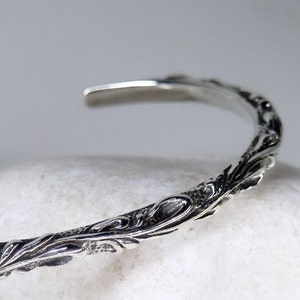 Solid Sterling Silver GARLAND CUFF Bangle SILVERSARI YBS1055 image 5