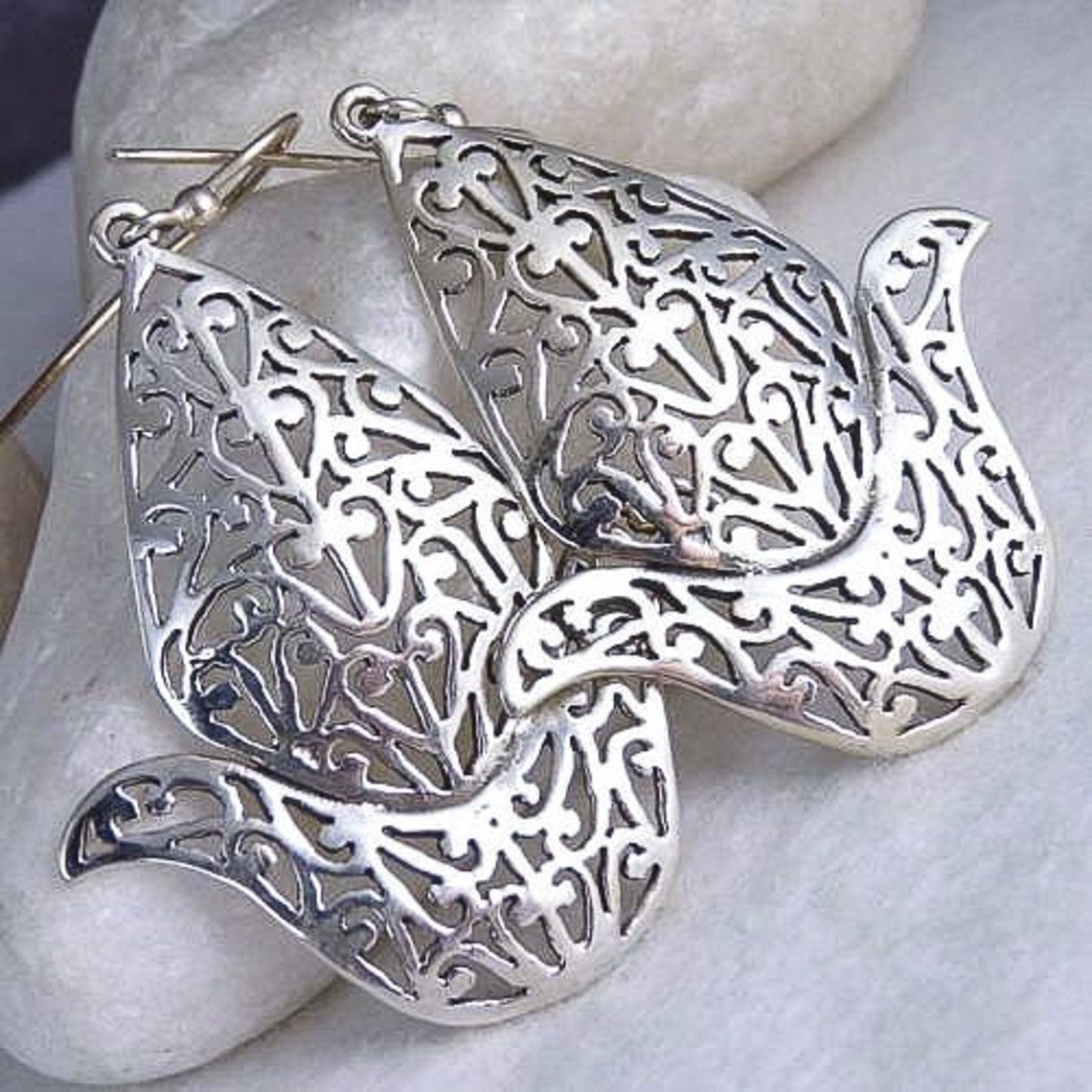 Ornate 'jali LOTUS Flower' Earrings YES1054 Etsy