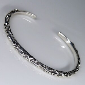 Solid Sterling Silver GARLAND CUFF Bangle SILVERSARI YBS1055 image 7