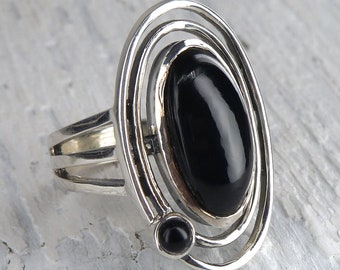 BLACK ONYX Constellation Ring Solid Silver SilverSari YGR1814