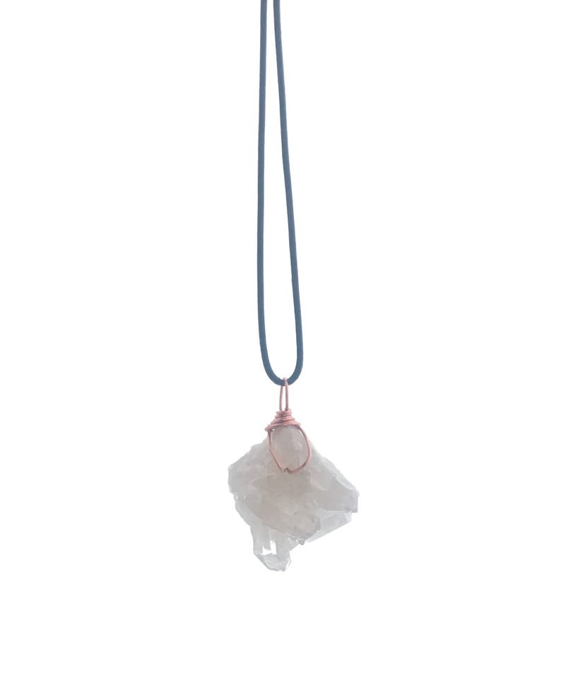 Festival Necklace Crystal Cluster Reiki Jewelry Cluster Necklace Raw Crystal Necklace Metaphysical Jewelry Quartz Necklace Good Vibes