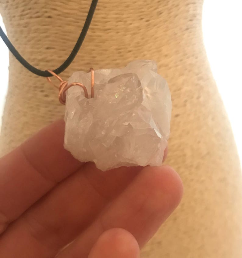 Festival Necklace Crystal Cluster Reiki Jewelry Cluster Necklace Raw Crystal Necklace Metaphysical Jewelry Quartz Necklace Good Vibes