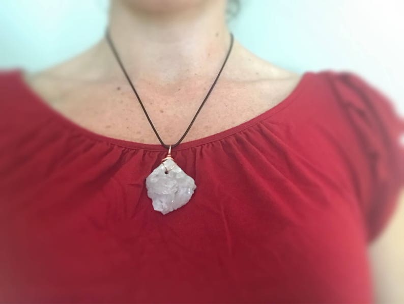 Festival Necklace Crystal Cluster Reiki Jewelry Cluster Necklace Raw Crystal Necklace Metaphysical Jewelry Quartz Necklace Good Vibes