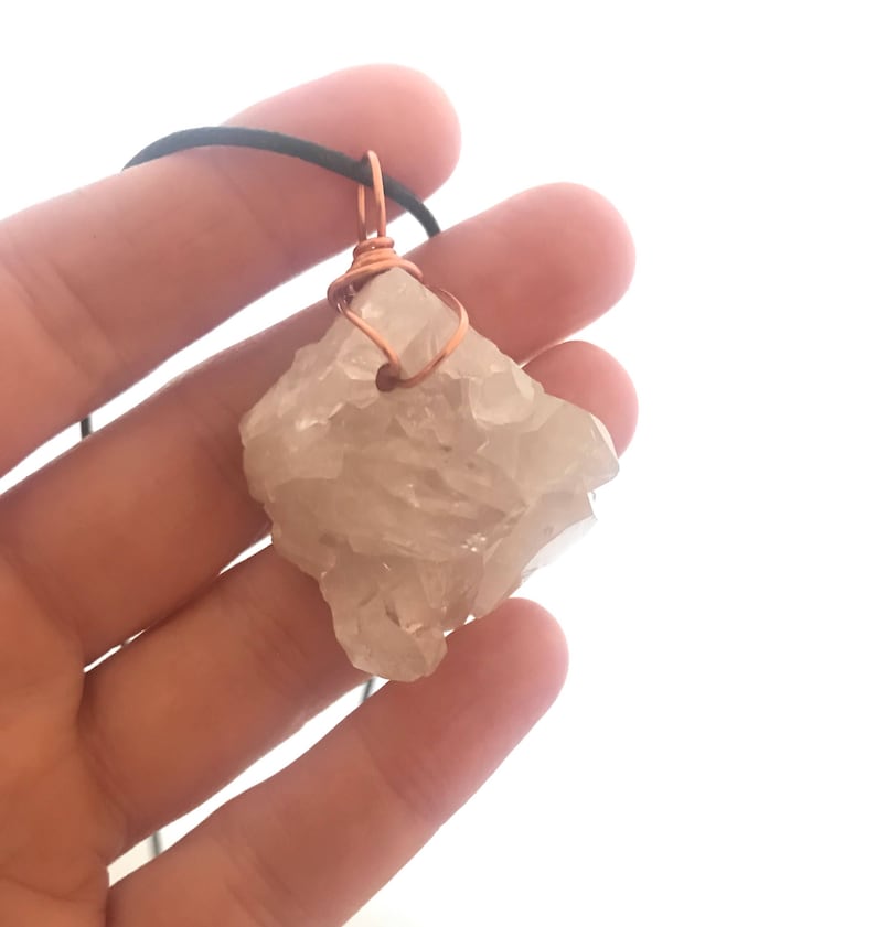 Festival Necklace Crystal Cluster Reiki Jewelry Cluster Necklace Raw Crystal Necklace Metaphysical Jewelry Quartz Necklace Good Vibes