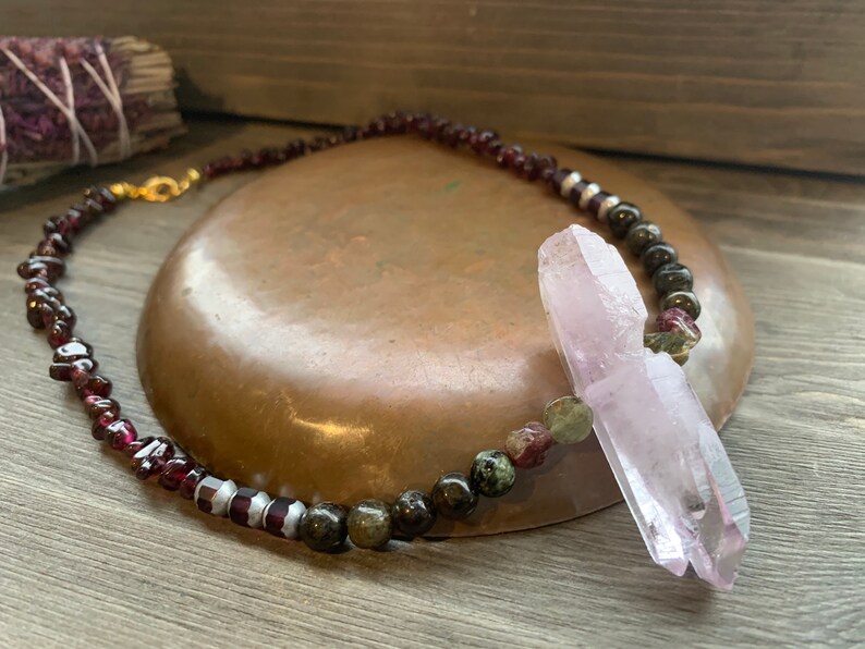 Vera Cruz Necklace Twin Flame Necklace Vera Cruz Choker Twin Point Amethyst Amethyst Necklace Watermelon Tourmaline Vera Cruz Amethyst